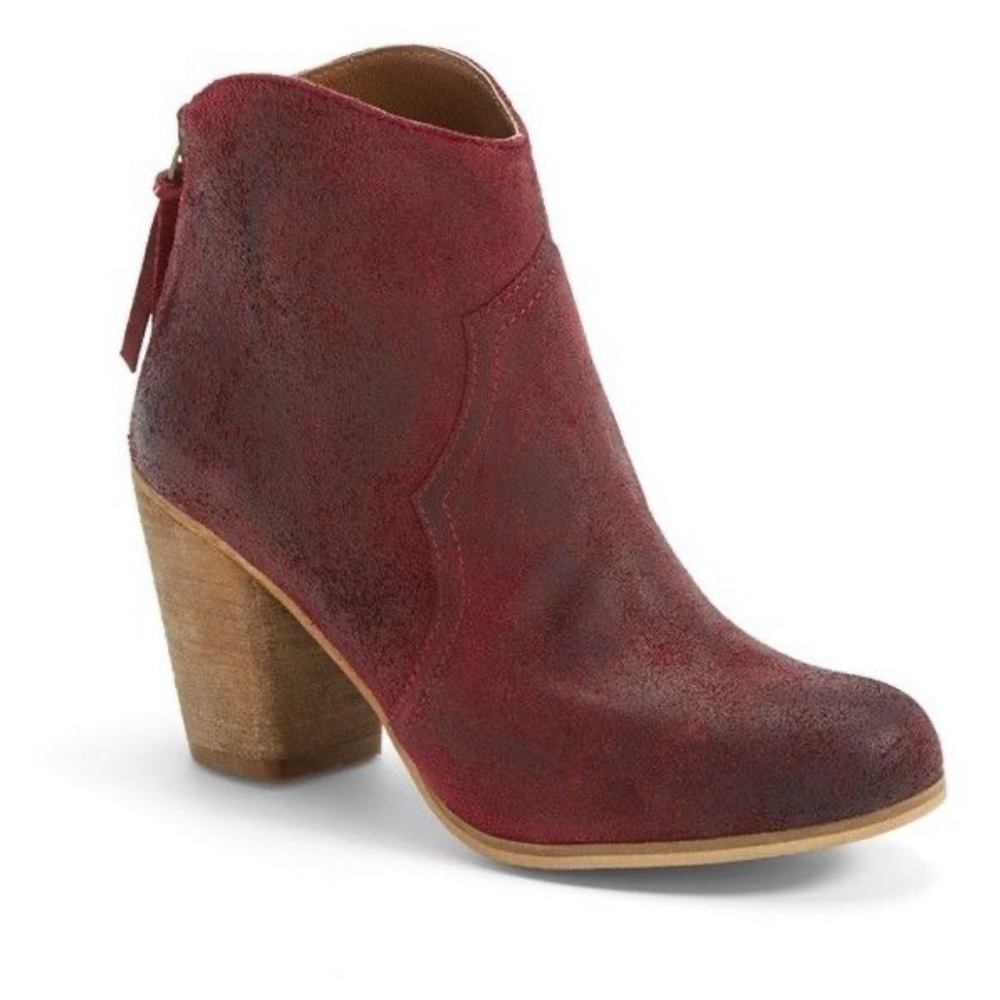 BP. | Trott Distressed Burgundy Suede Booties Size 8.5 - Picture 13 of 13
